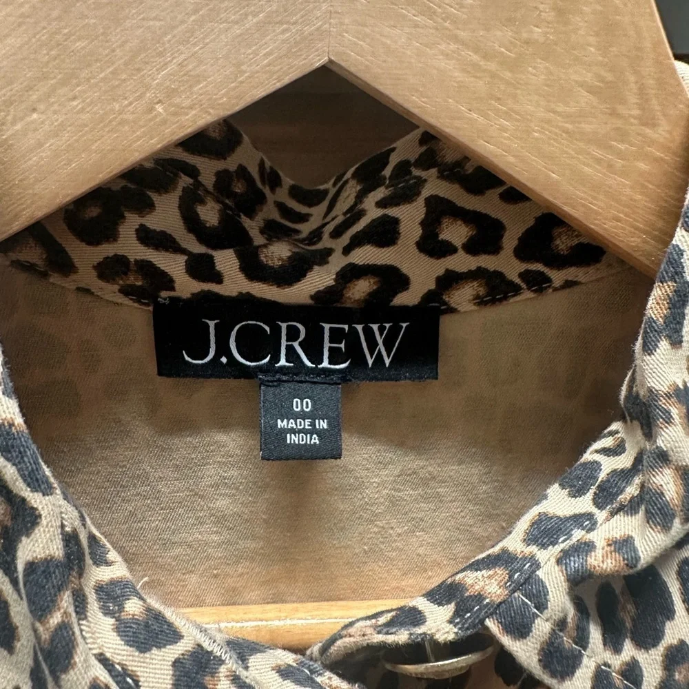 J. Crew A Line Shirt Dress in Leopard Chino for Women